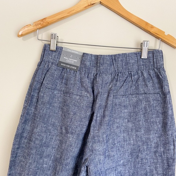 NWT Van Heusen Blue Linen Joggers with Elastic Waistband - Picture 4 of 6